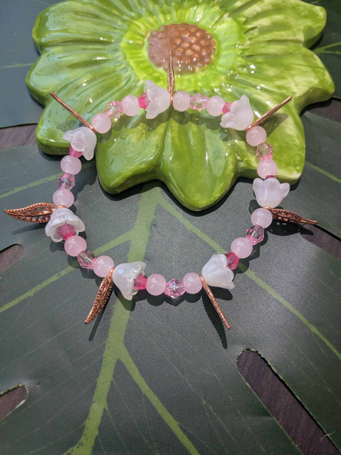 Beaded bracelet with charms