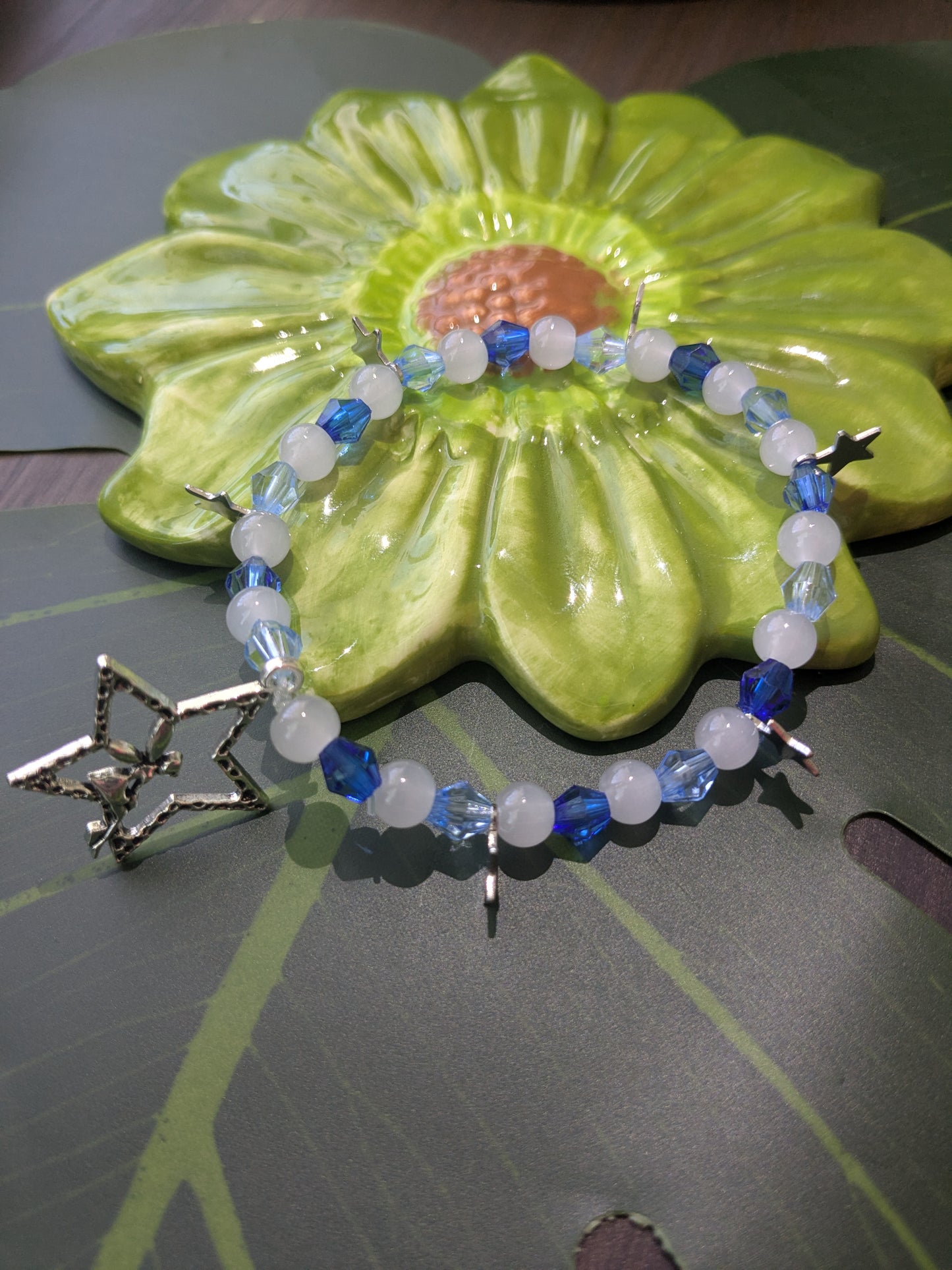 Beaded bracelet with charms