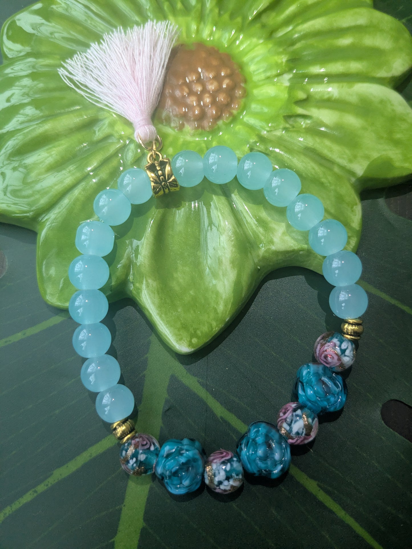 Beaded braselet with tassel