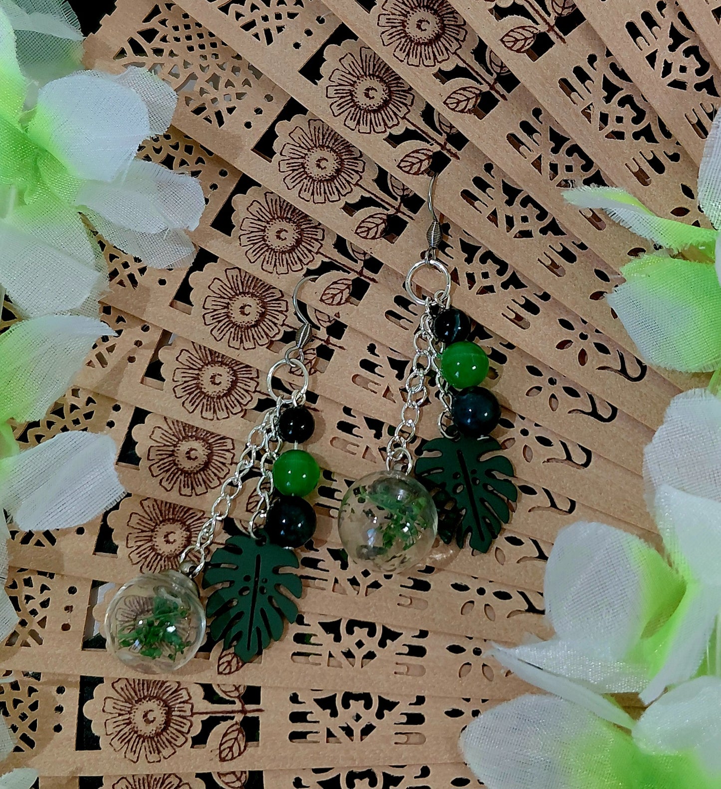 Earring with beads and charms
