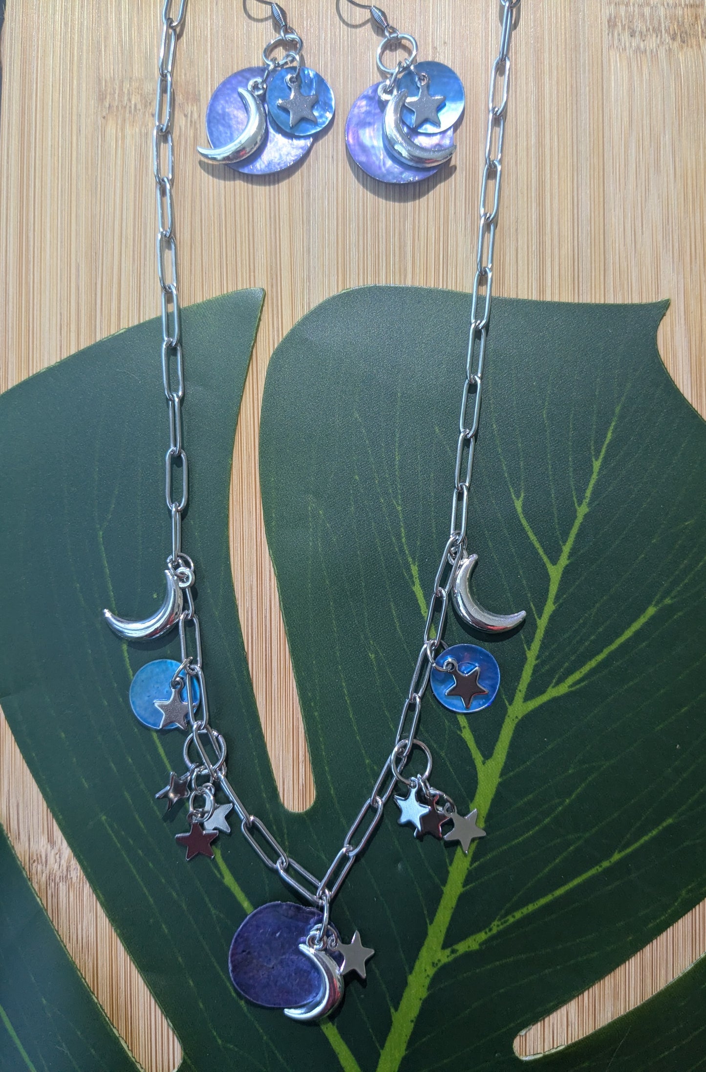 Chain necklace and earring set