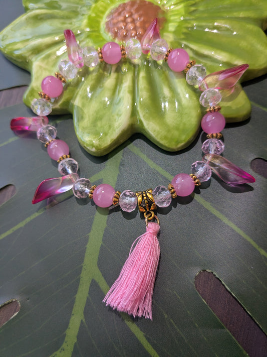 Beaded bracelet with tassel