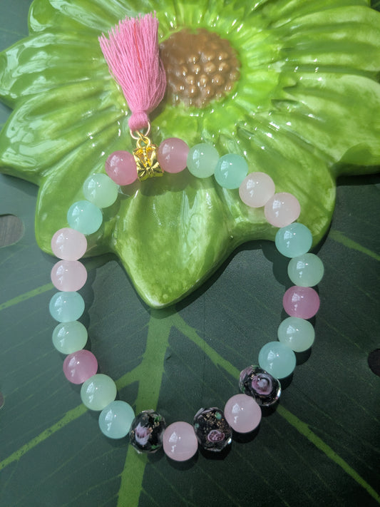 Beaded bracelet with tassel