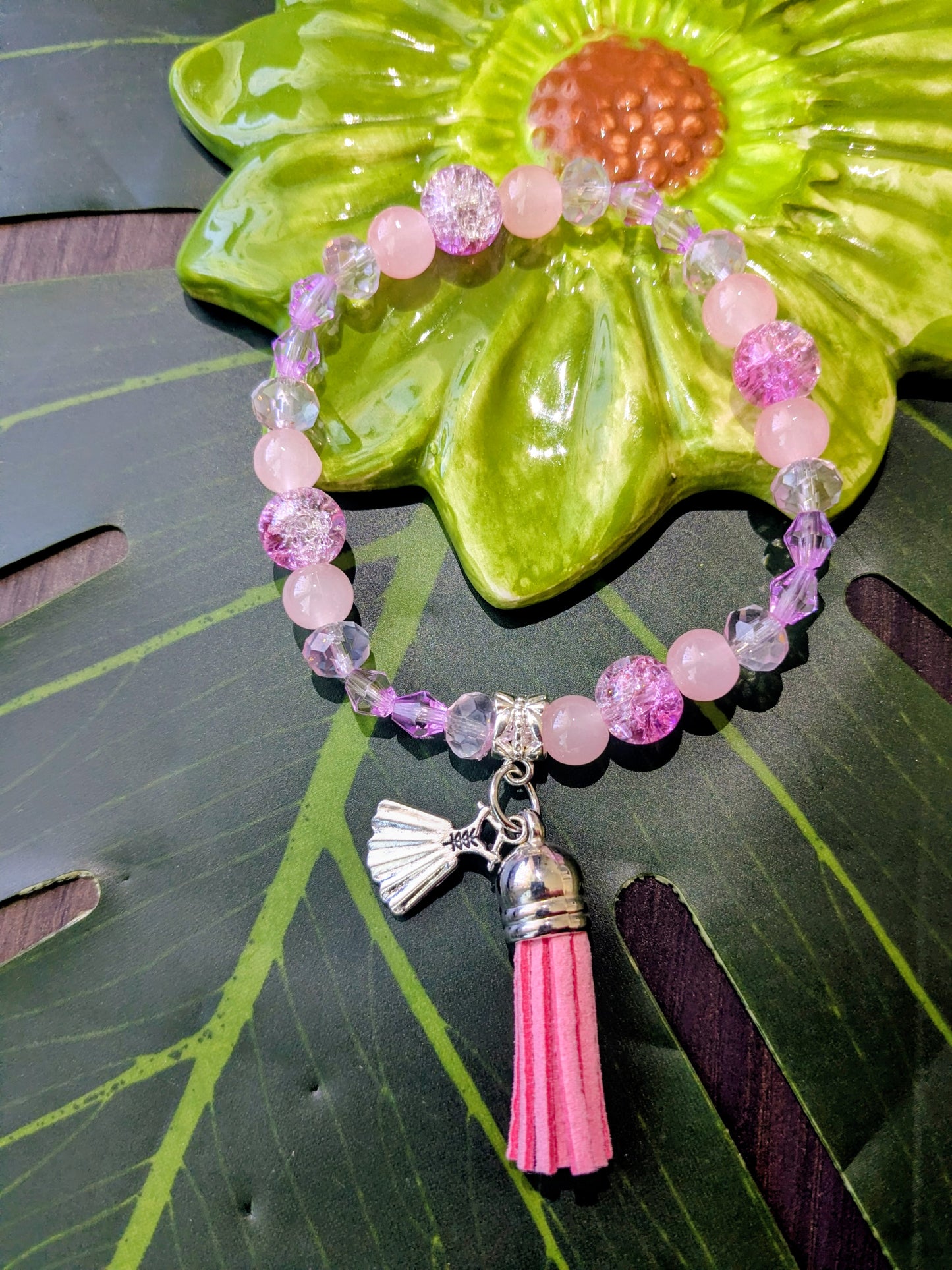 Beaded bracelet with charms