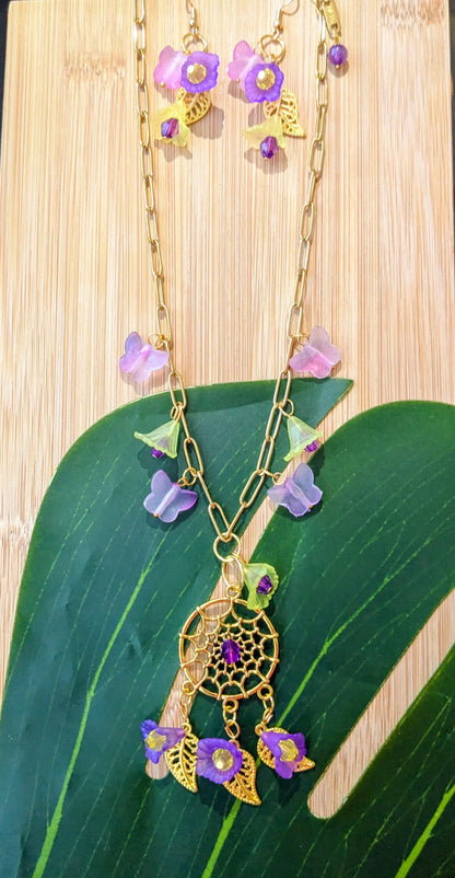 Chain necklace and earring set