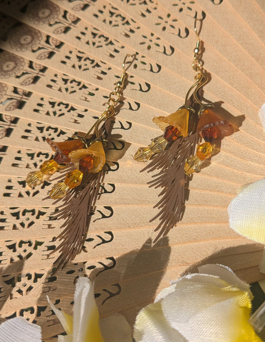 Earring with flowers