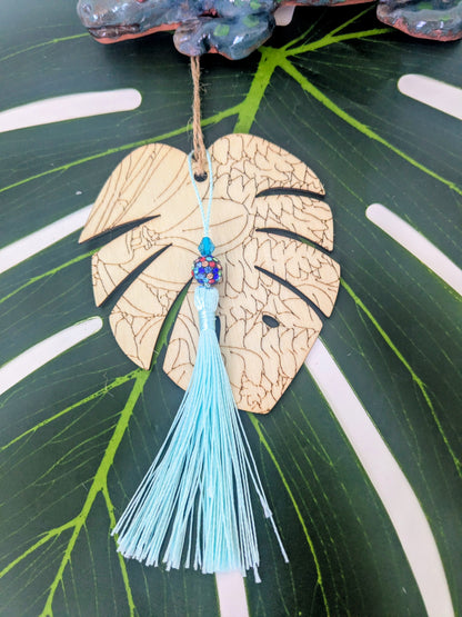 19 colors - Wooden air freshner with tassel and beads