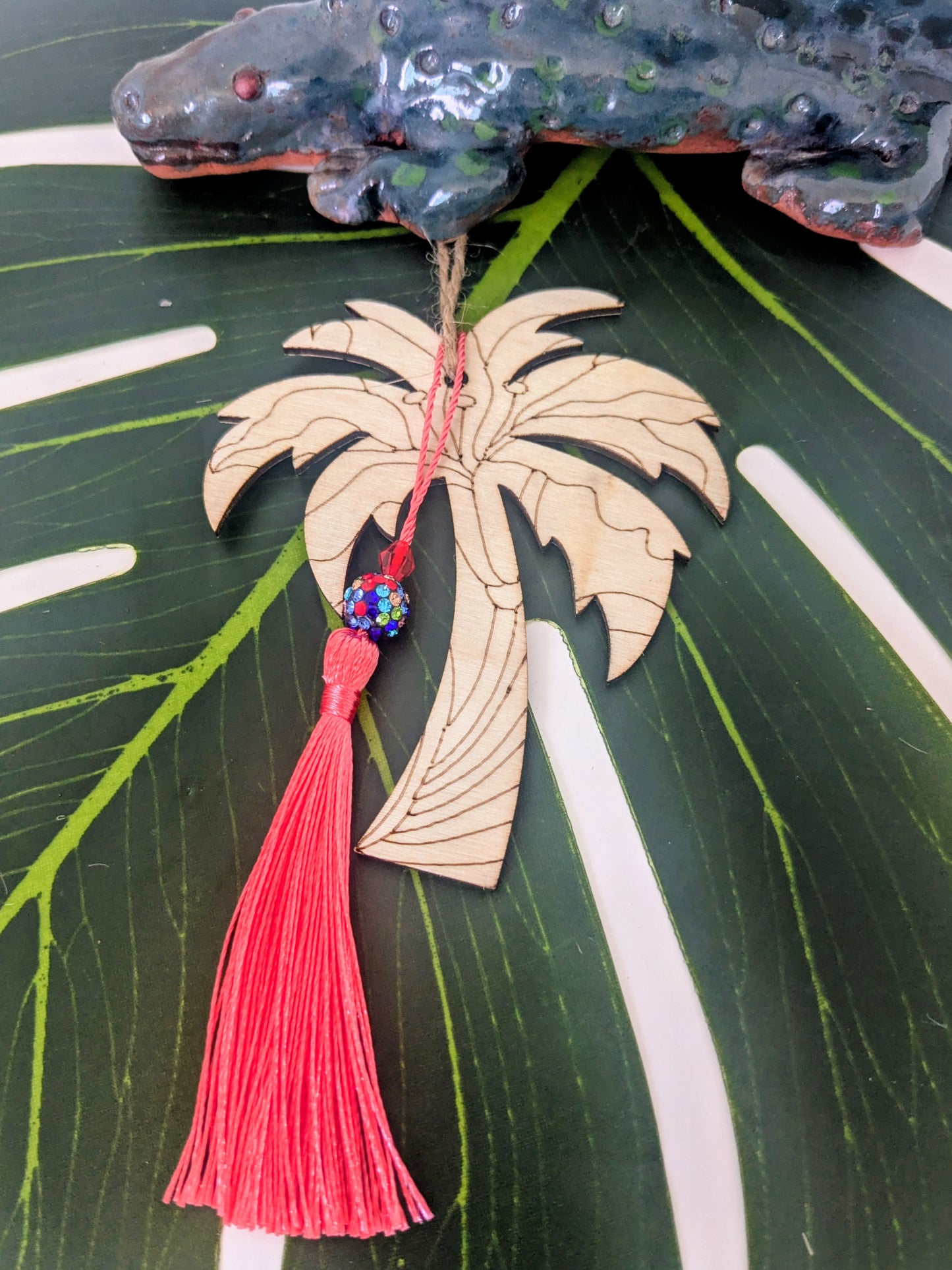 19 colors - Wooden air freshener with tassel and beads