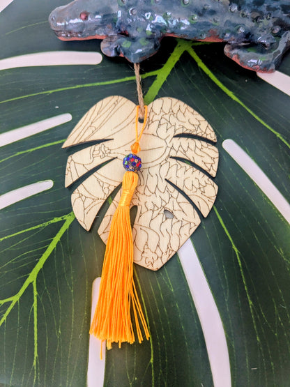 19 colors - Wooden air freshner with tassel and beads