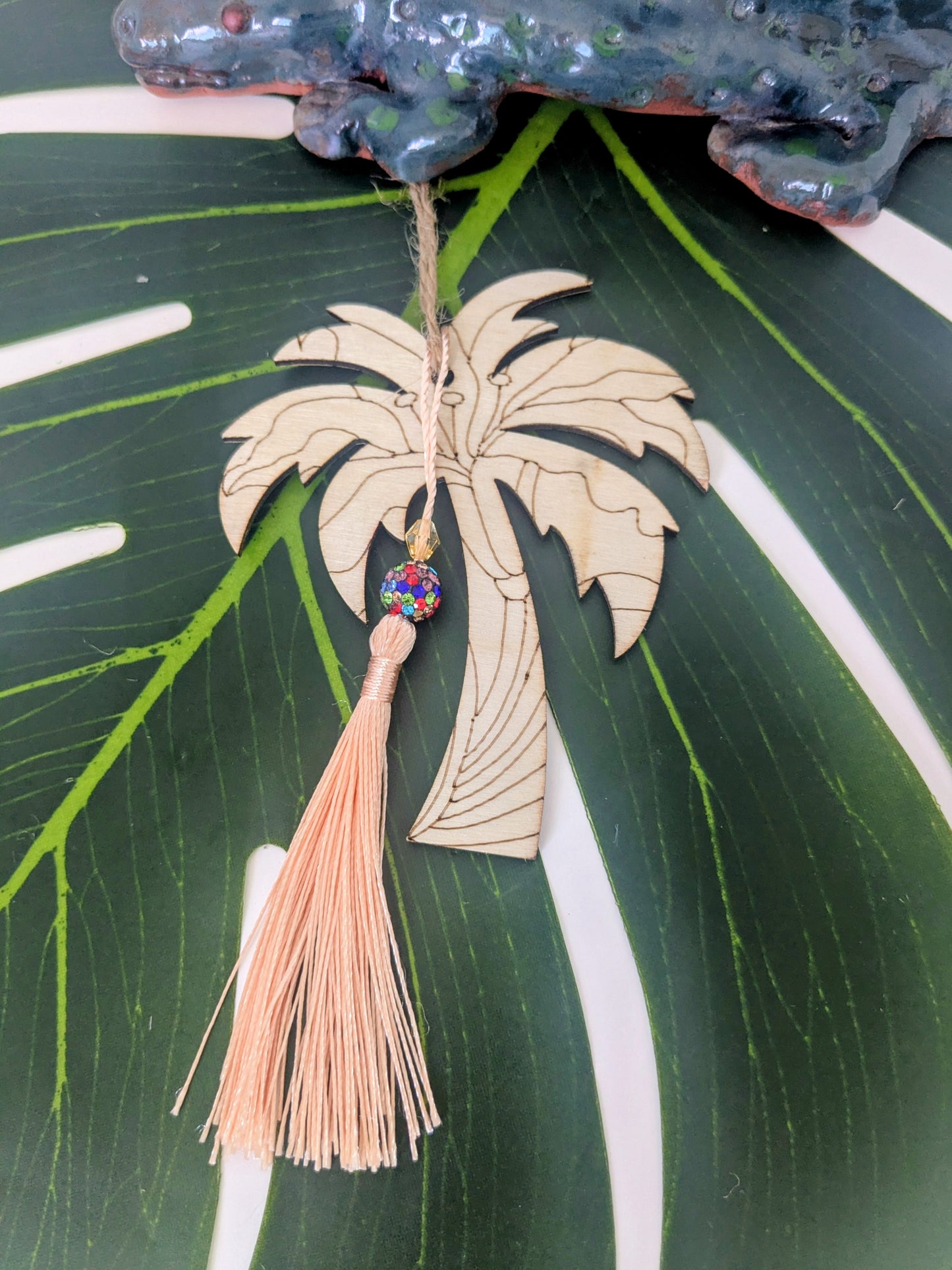 19 colors - Wooden air freshener with tassel and beads