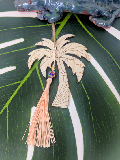 19 colors - Wooden air freshener with tassel and beads