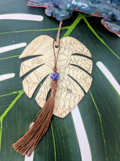 19 colors - Wooden air freshner with tassel and beads