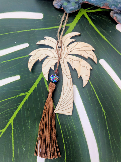 19 colors - Wooden air freshener with tassel and beads
