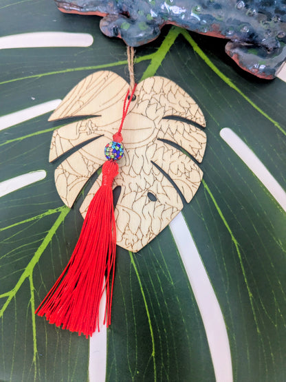 19 colors - Wooden air freshner with tassel and beads