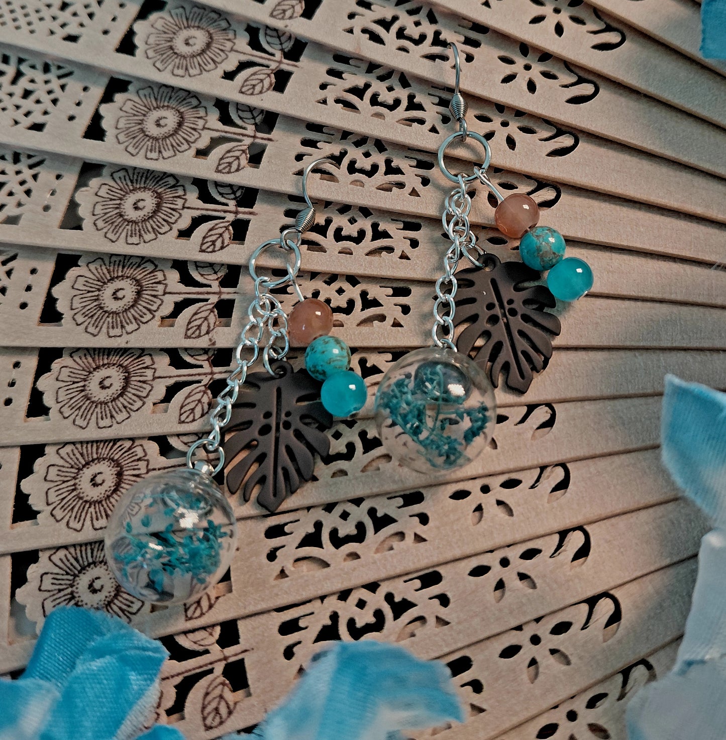 Earring with beads and charms