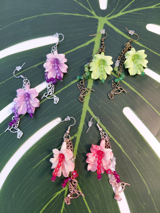 3 colors - Earrings with beads and charms