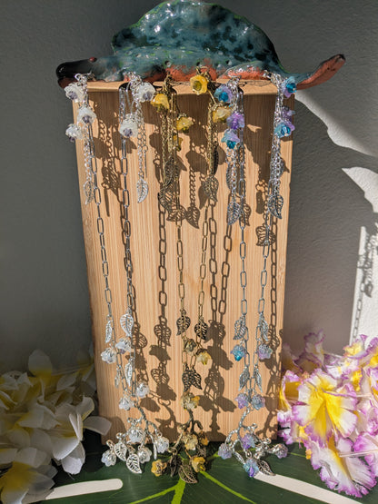 3 colors - Chain necklace and earring set